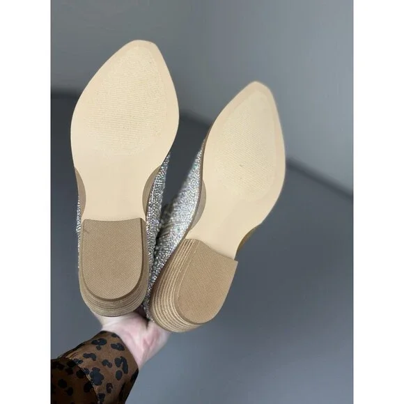 Madden Girl Rhinestone Western Ankle Boots – Size 6 – Sparkly Cowgirl Booties - Picture 3 of 16